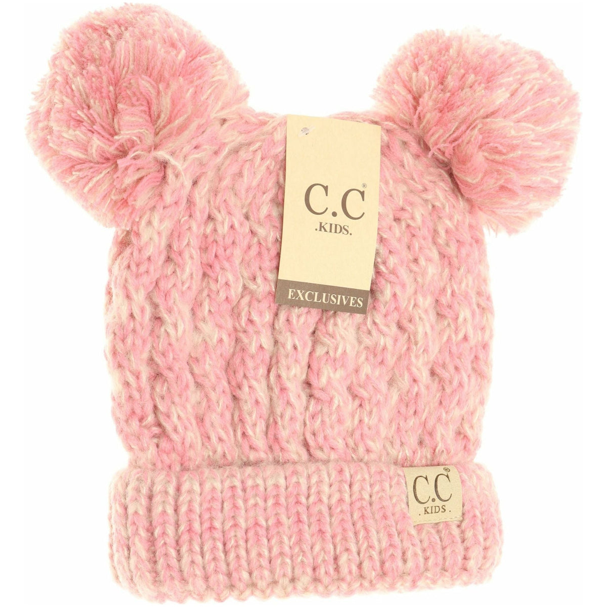 Kids Multi Tone Double Pom CC Beanies KIDS23