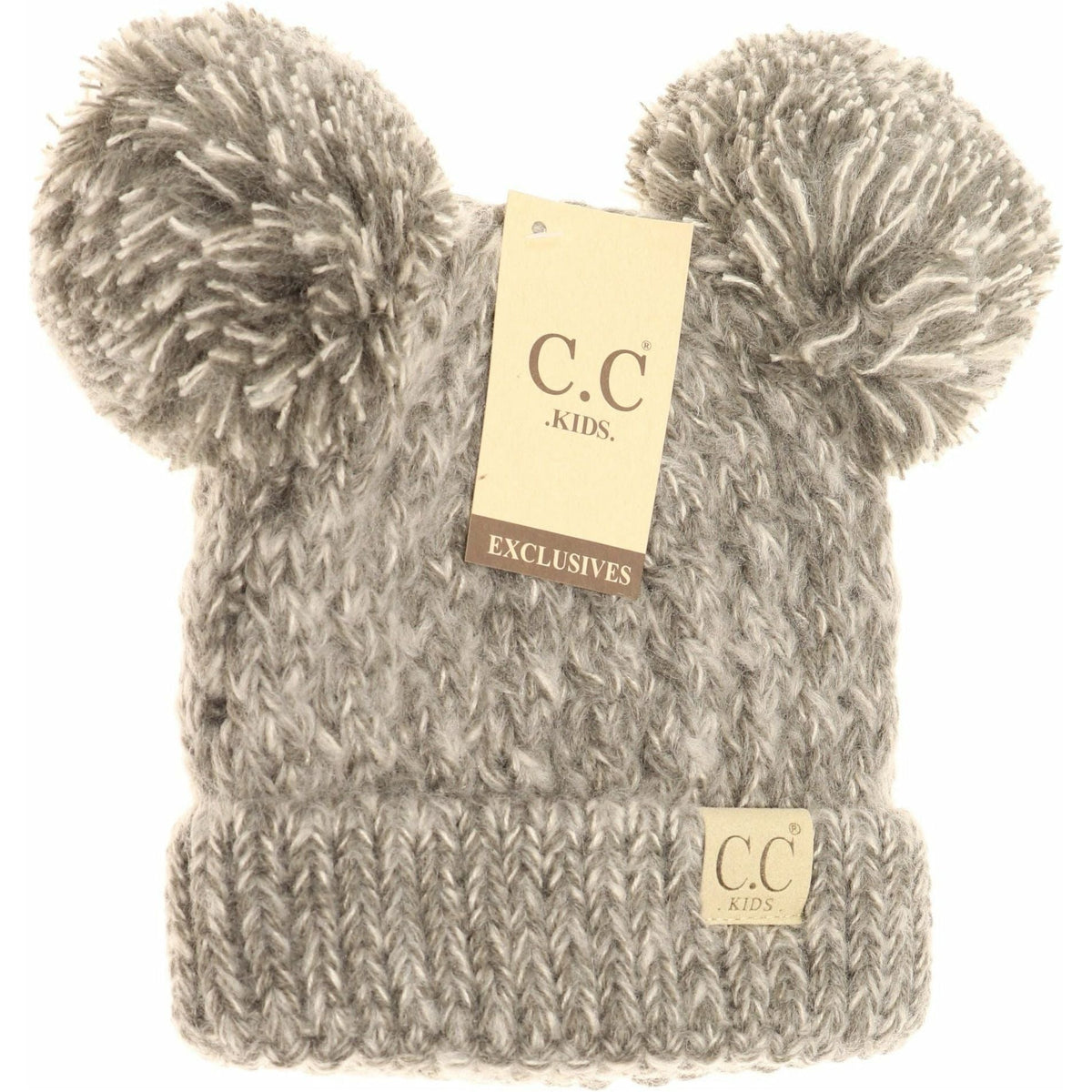 Kids Multi Tone Double Pom CC Beanies KIDS23