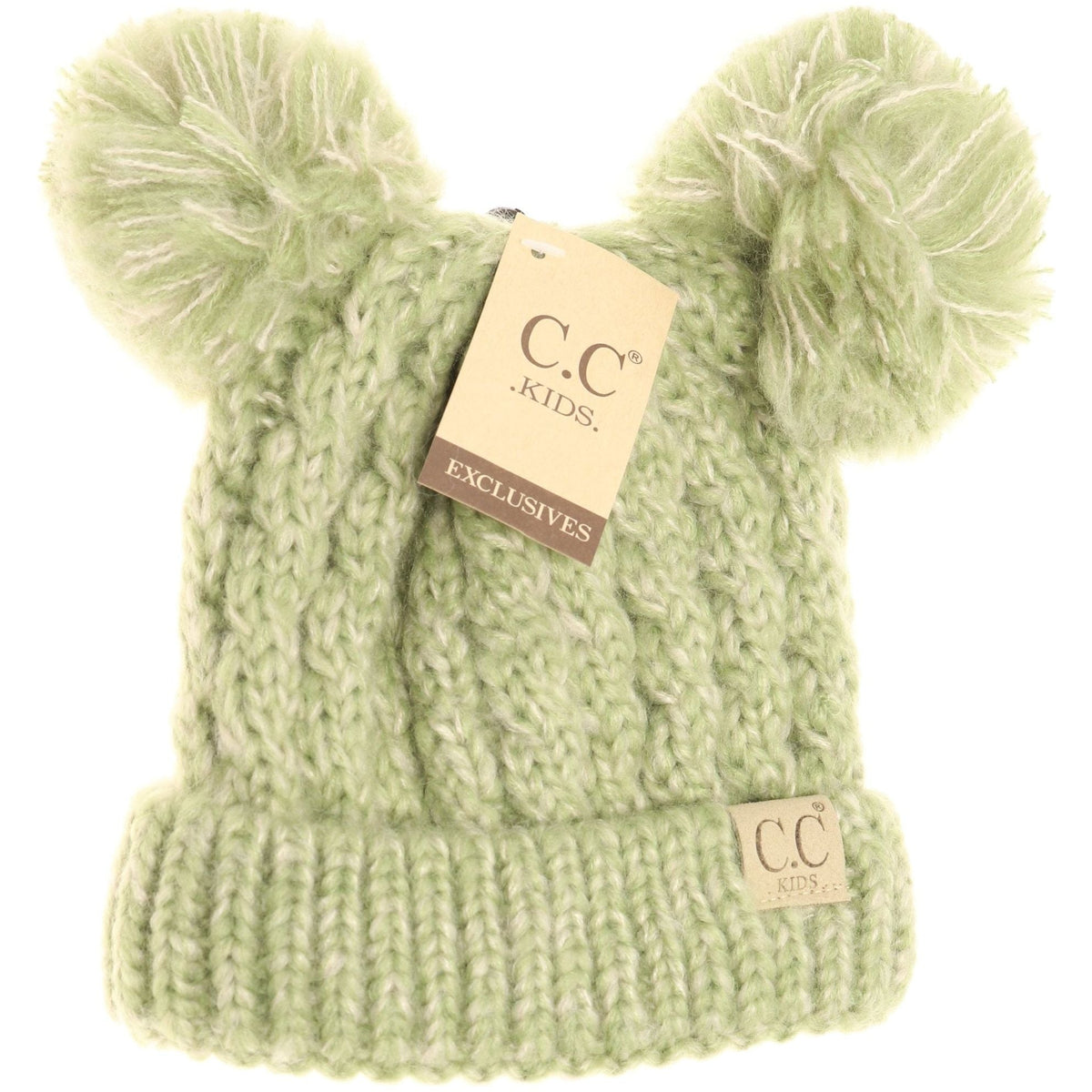 Kids Multi Tone Double Pom CC Beanies KIDS23