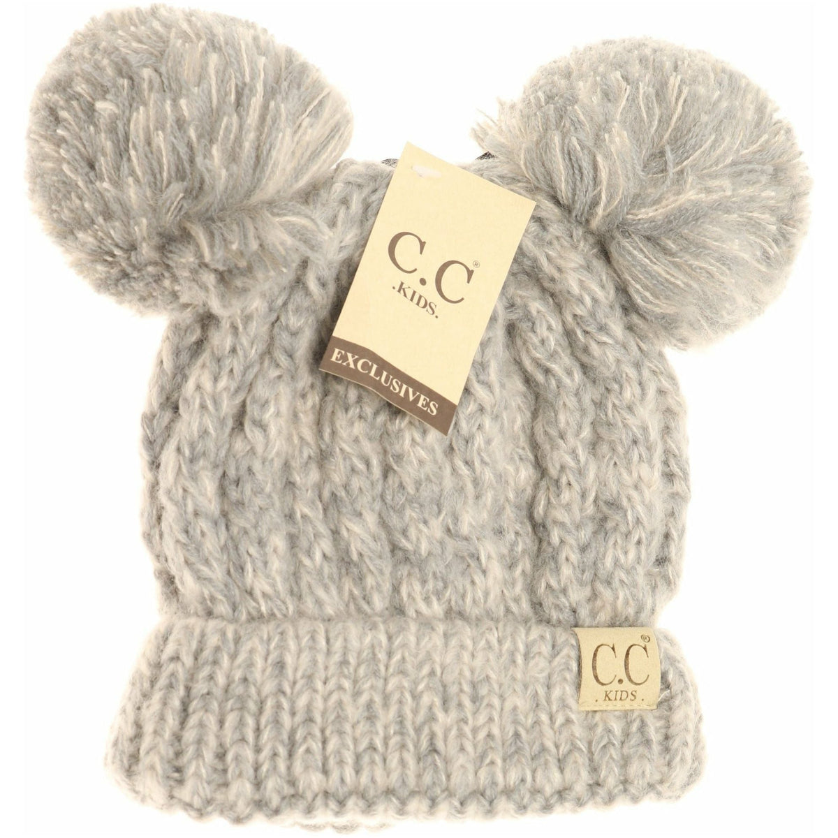 Kids Multi Tone Double Pom CC Beanies KIDS23