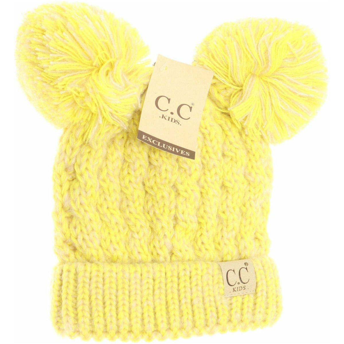 Kids Multi Tone Double Pom CC Beanies KIDS23