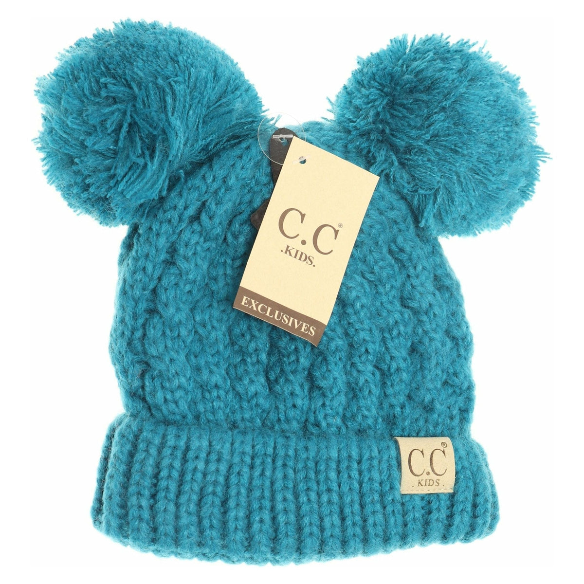 Kids Solid Double Pom CC Beanies KIDS24