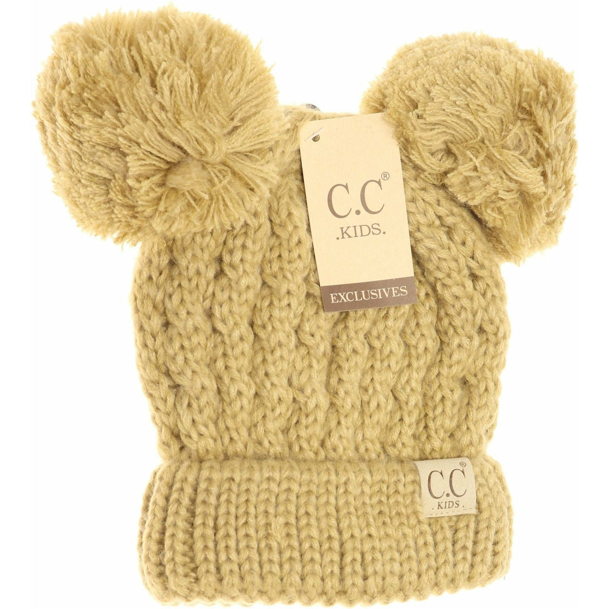 Kids Solid Double Pom CC Beanies KIDS24