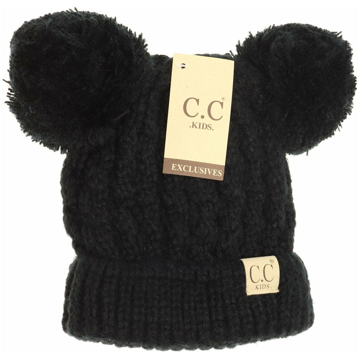 Kids Solid Double Pom CC Beanies KIDS24