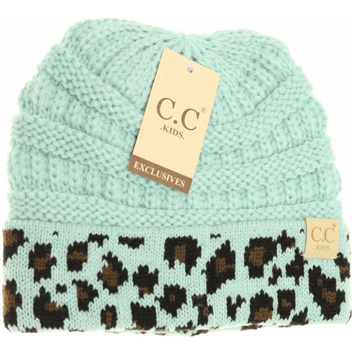 KIDS Matching Cuff Leopard Print CC Beanie KIDS80