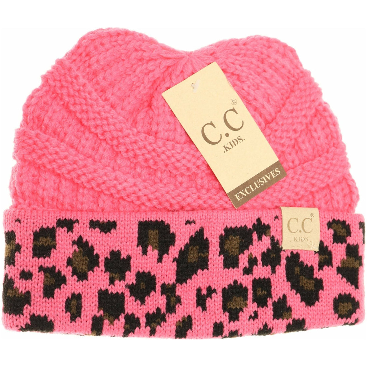 KIDS Matching Cuff Leopard Print CC Beanie KIDS80