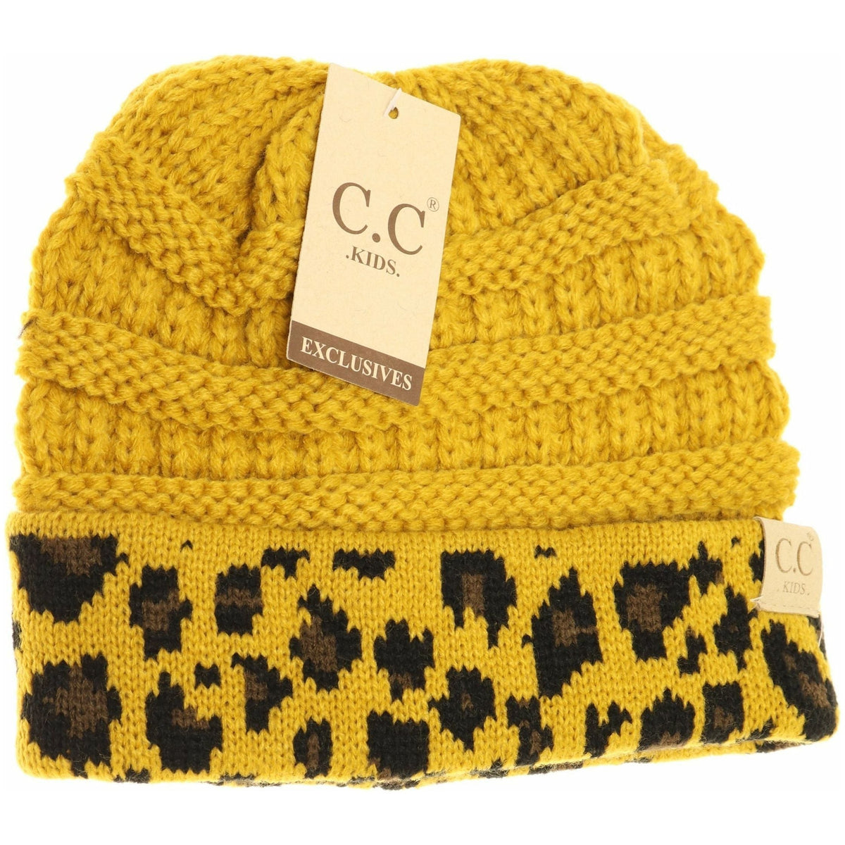 KIDS Matching Cuff Leopard Print CC Beanie KIDS80