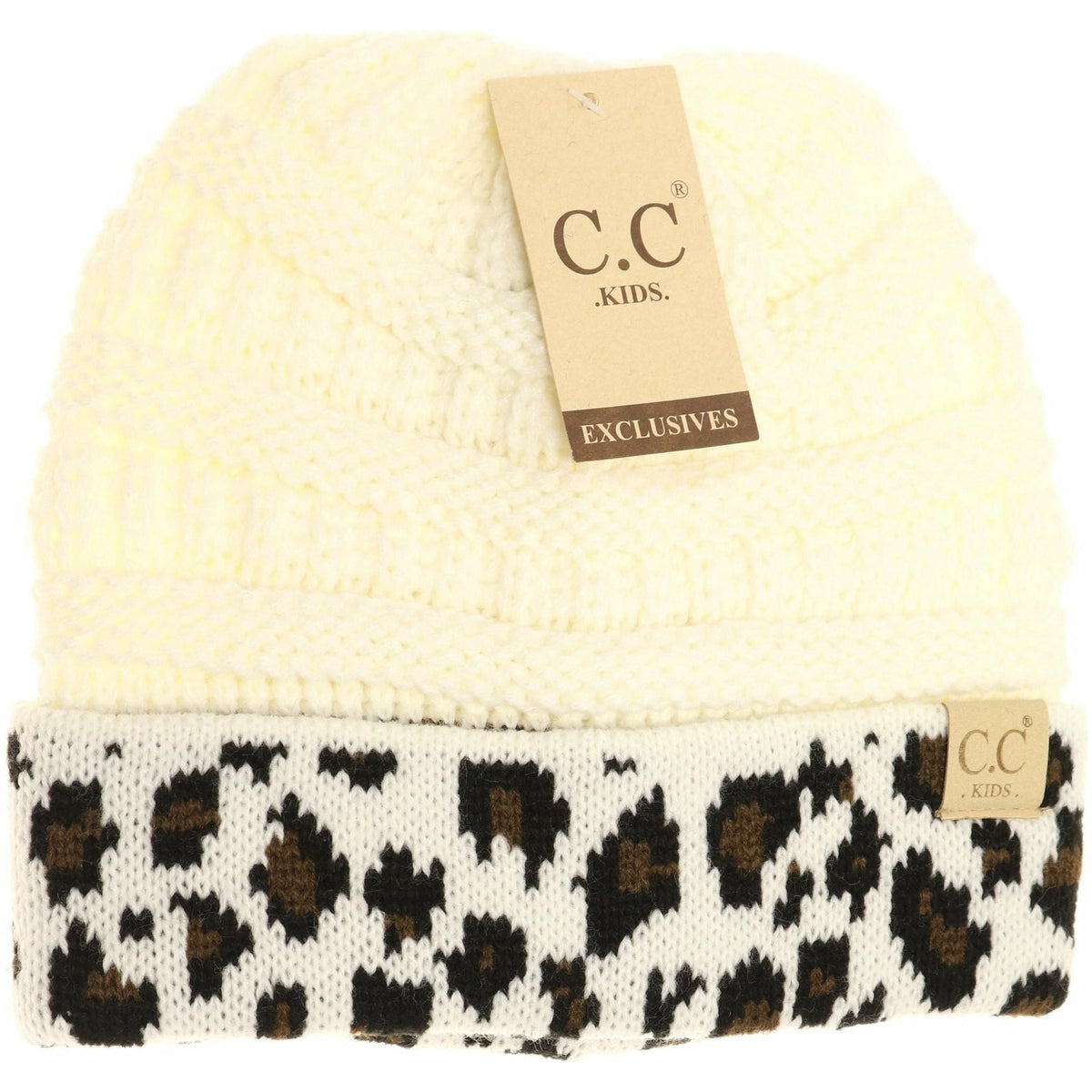 KIDS Matching Cuff Leopard Print CC Beanie KIDS80