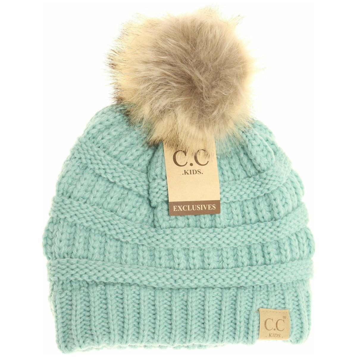 Kids Fur Pom CC Beanie KIDS43