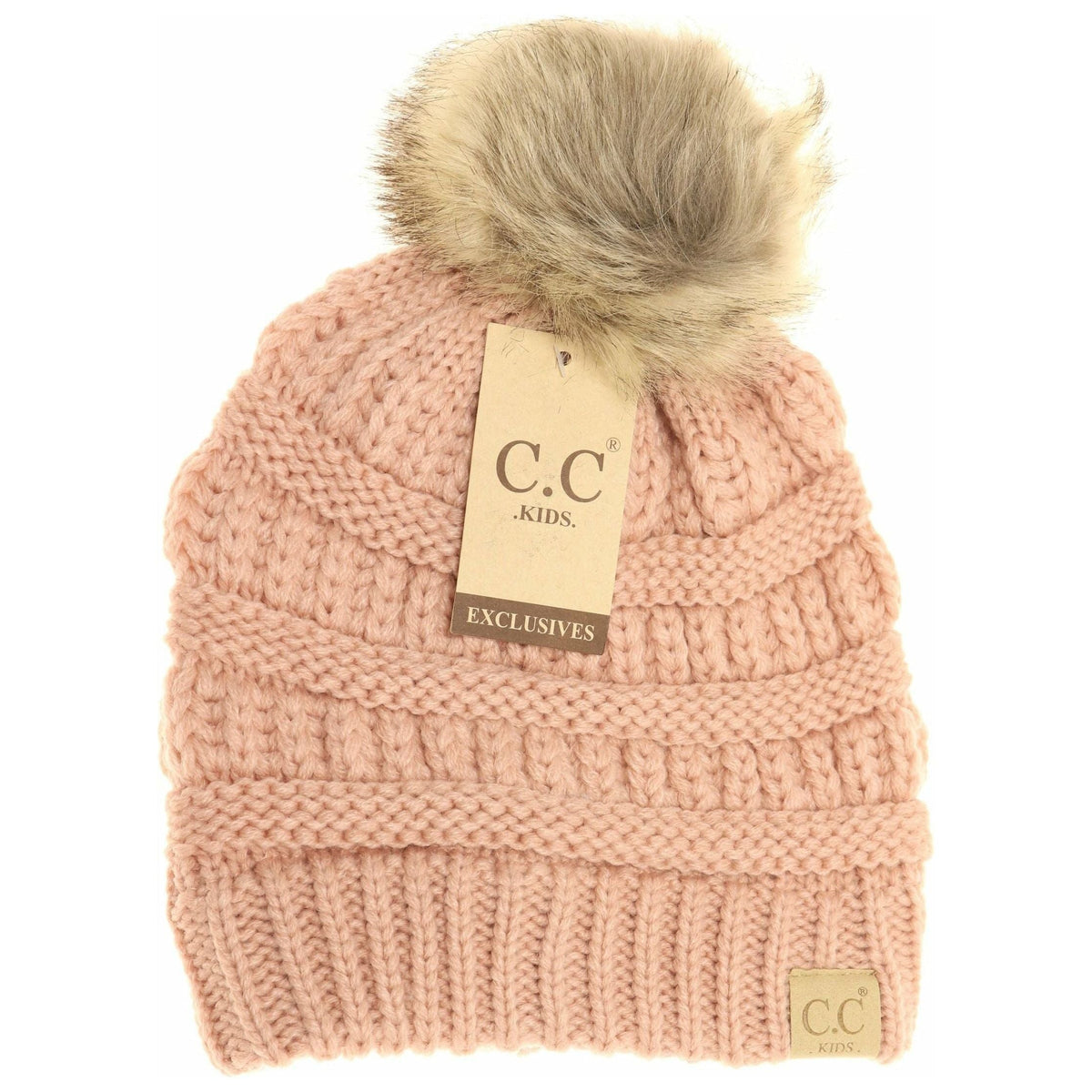 Kids Fur Pom CC Beanie KIDS43