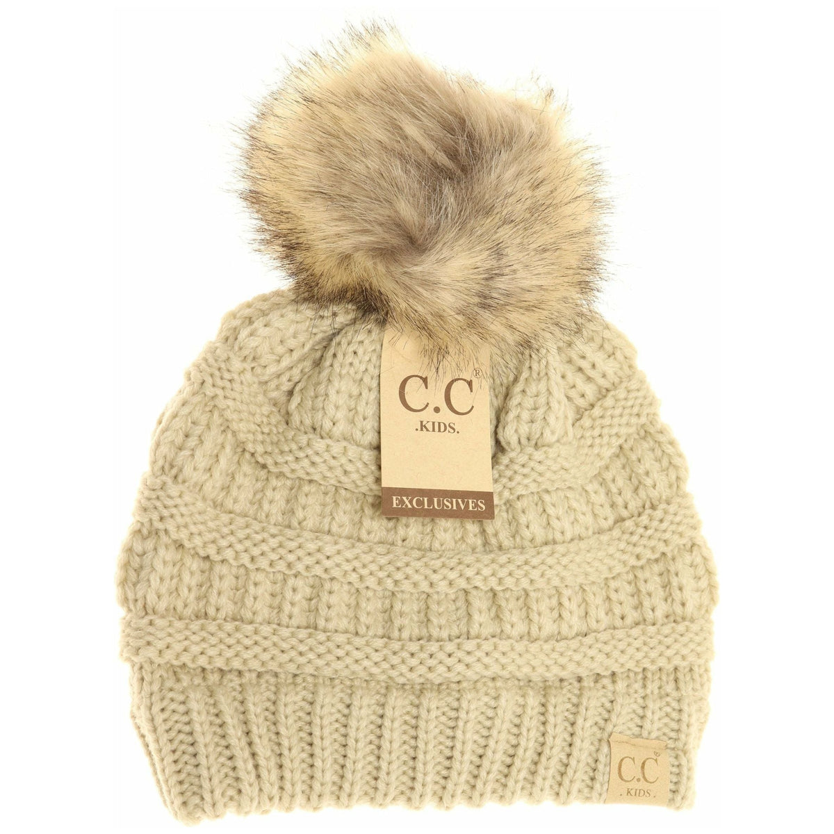 Kids Fur Pom CC Beanie KIDS43