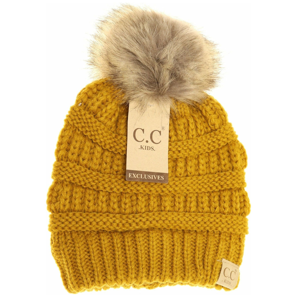 Kids Fur Pom CC Beanie KIDS43