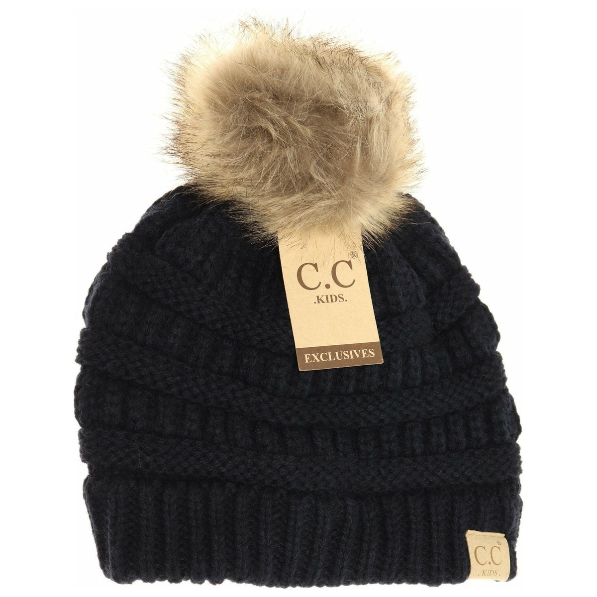 Kids Fur Pom CC Beanie KIDS43