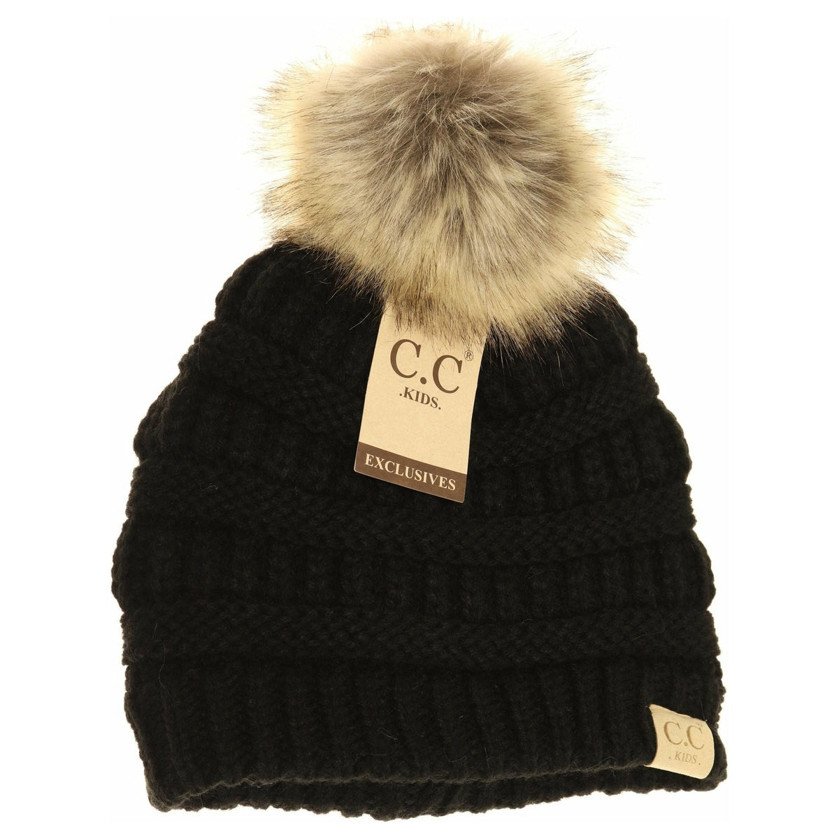 Kids Fur Pom CC Beanie KIDS43