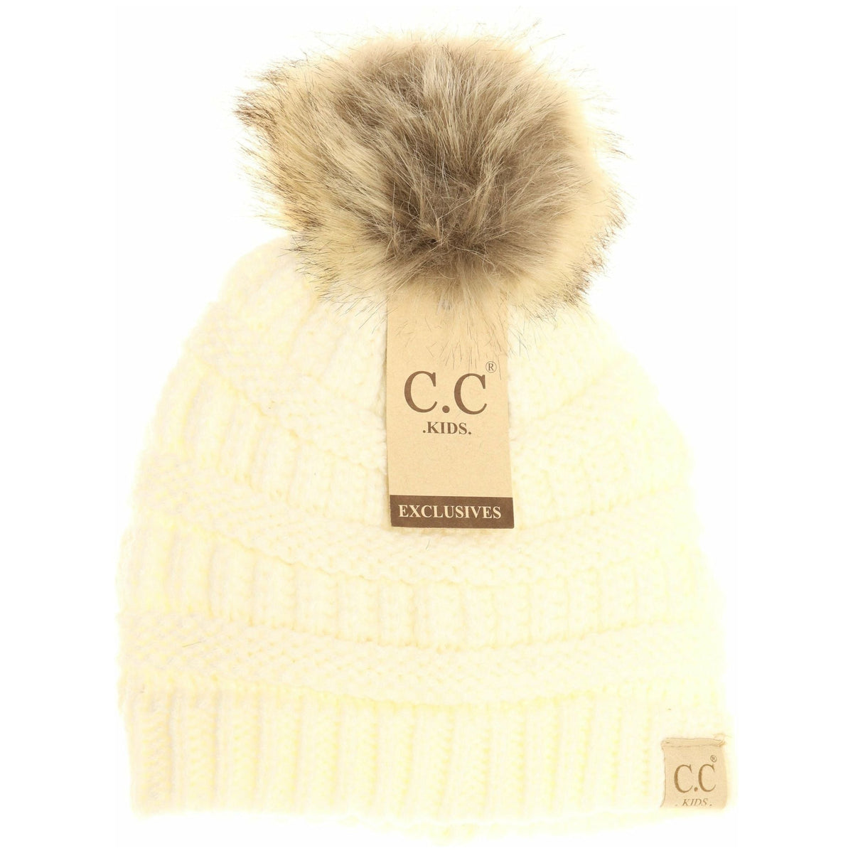 Kids Fur Pom CC Beanie KIDS43