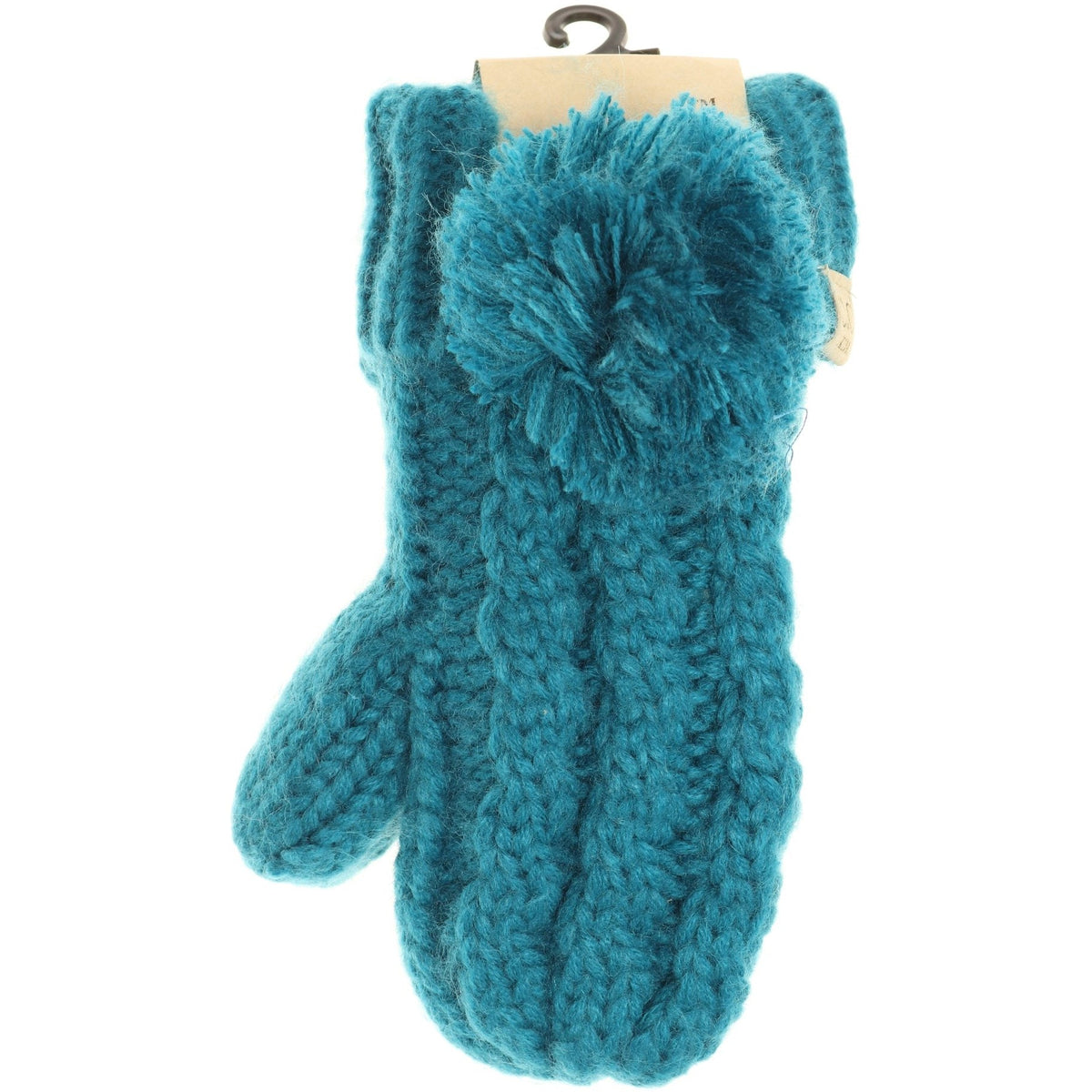 Kids CC Solid Pom Fuzzy Lined Mittens MT24KIDS