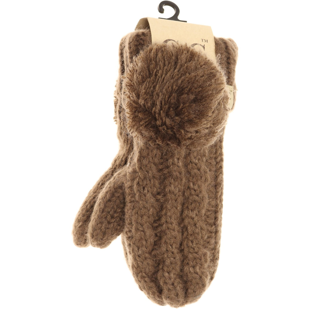 Kids CC Solid Pom Fuzzy Lined Mittens MT24KIDS