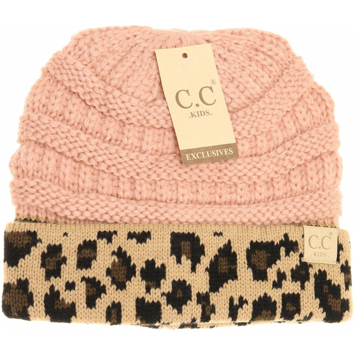 KIDS Matching Cuff Leopard Print CC Beanie KIDS80