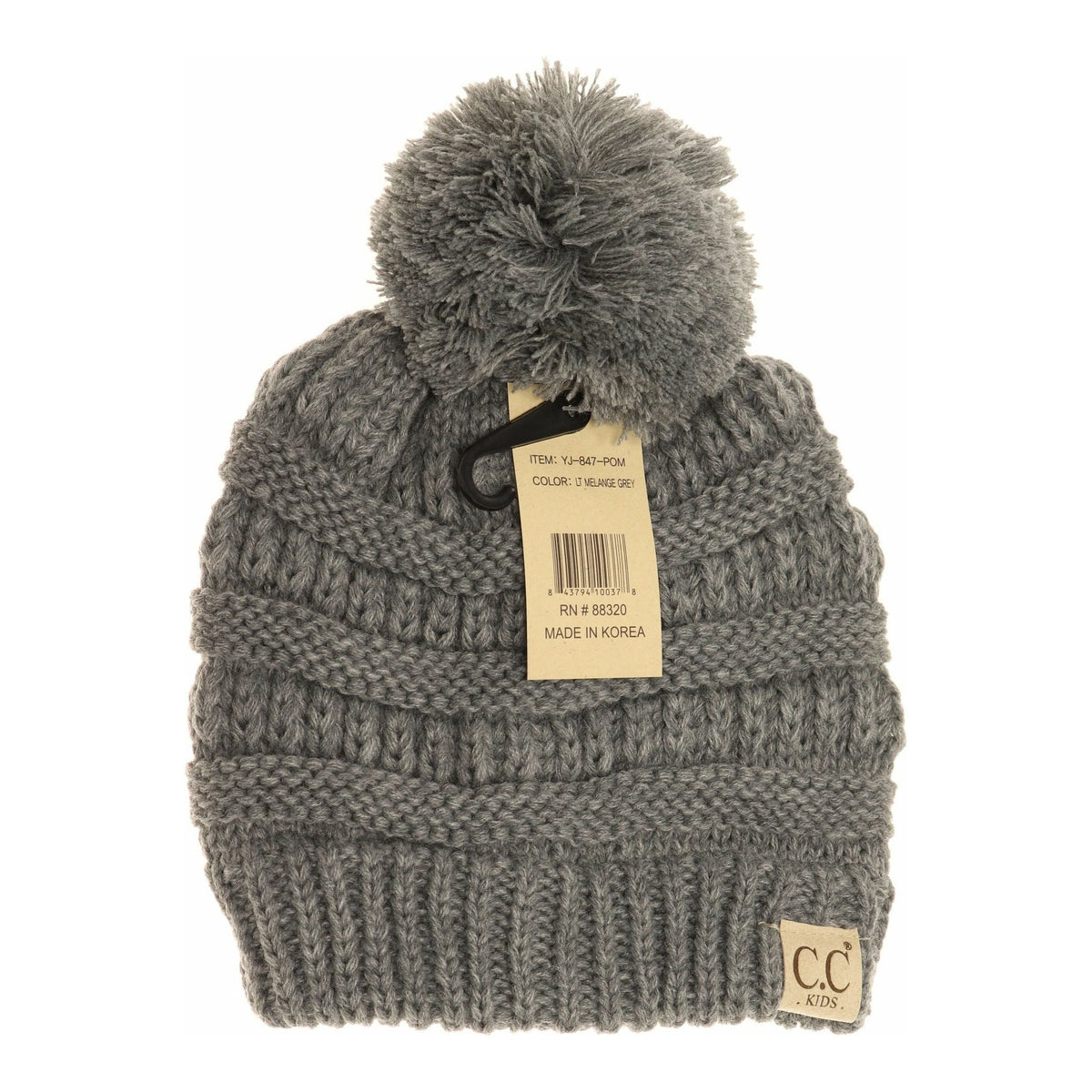 Kids Solid Pom CC Beanies YJ847POM