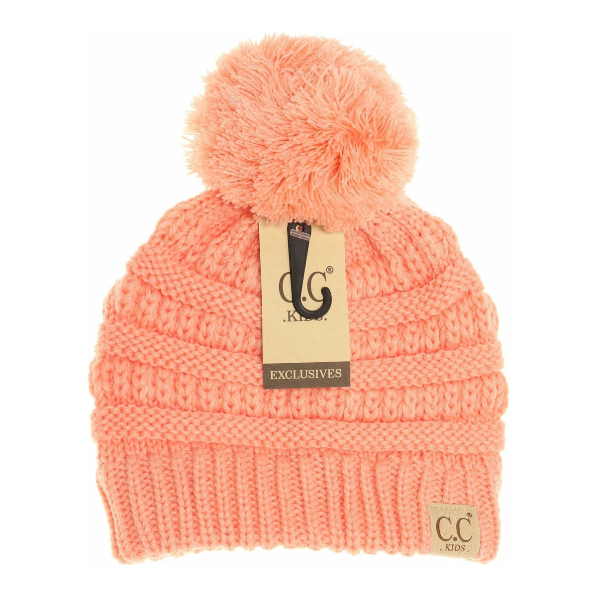 Kids Solid Pom CC Beanies YJ847POM