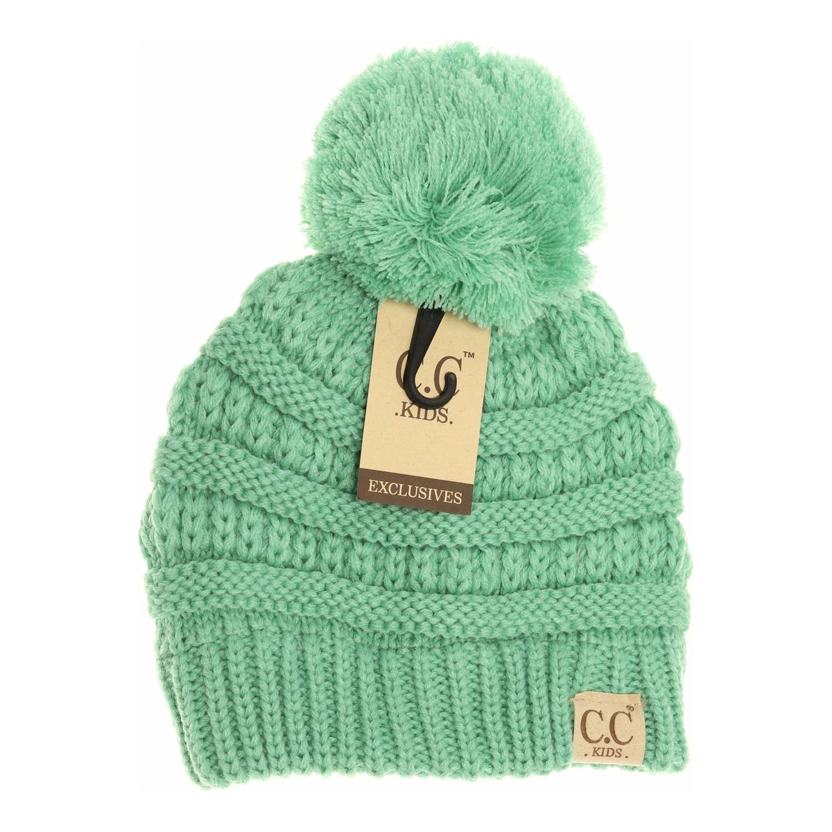Kids Solid Pom CC Beanies YJ847POM