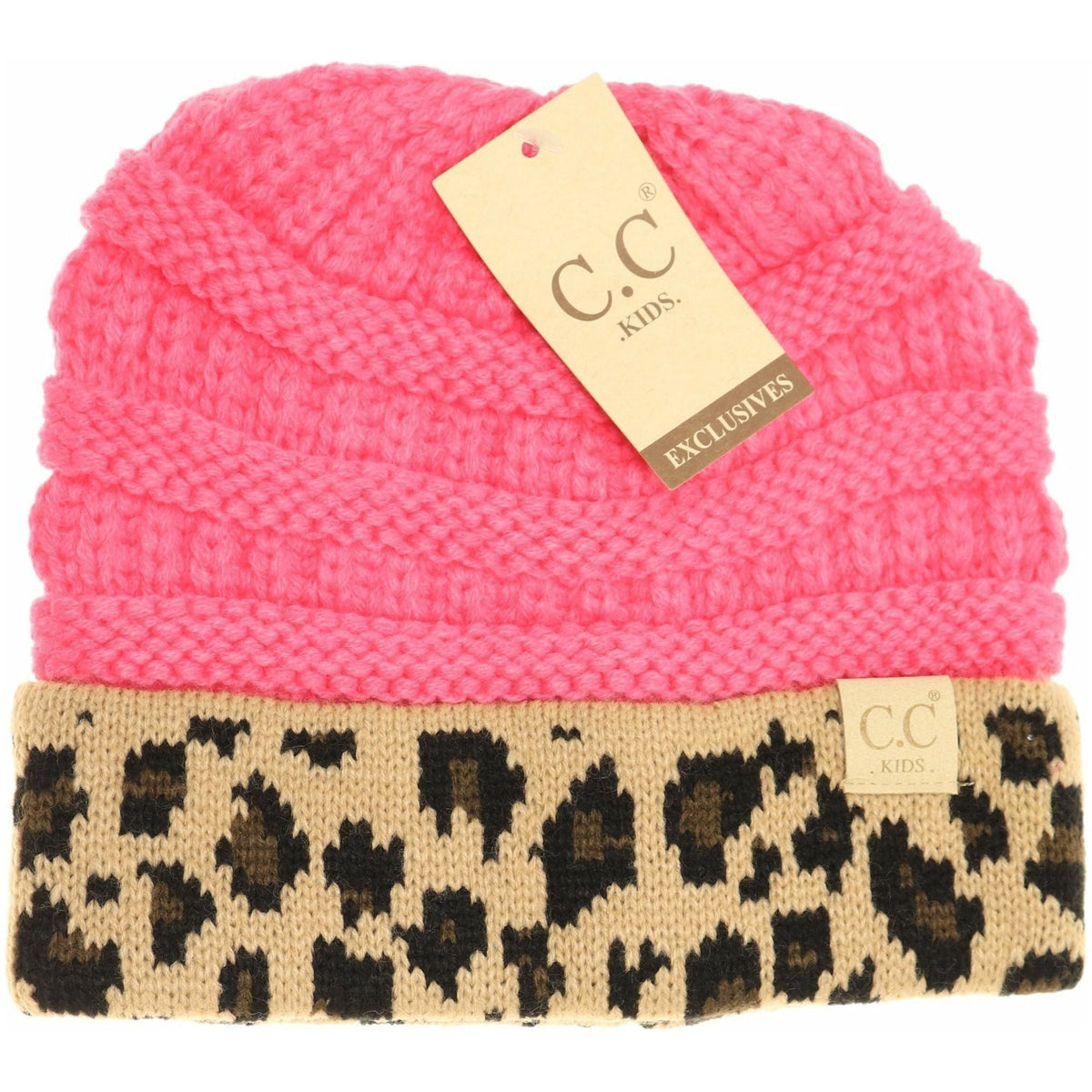 KIDS Matching Cuff Leopard Print CC Beanie KIDS80