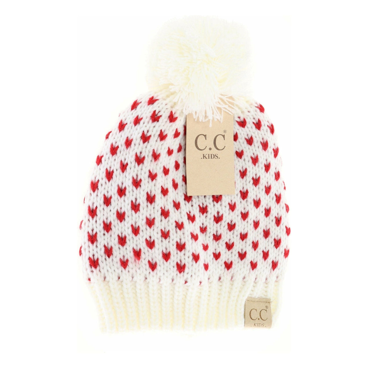 KIDS Heart Knit Pom Beanie KIDS2088