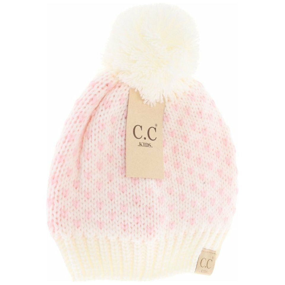 KIDS Heart Knit Pom Beanie KIDS2088