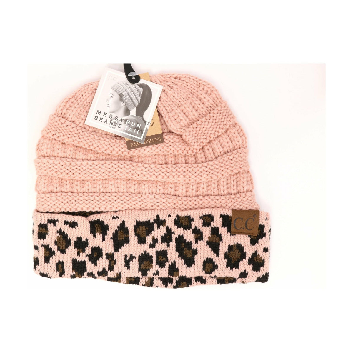 Matching Cuff Leopard Print CC Beanie Tail MB80