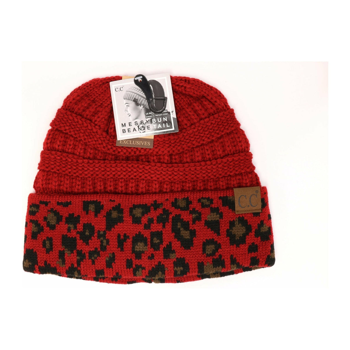 Matching Cuff Leopard Print CC Beanie Tail MB80