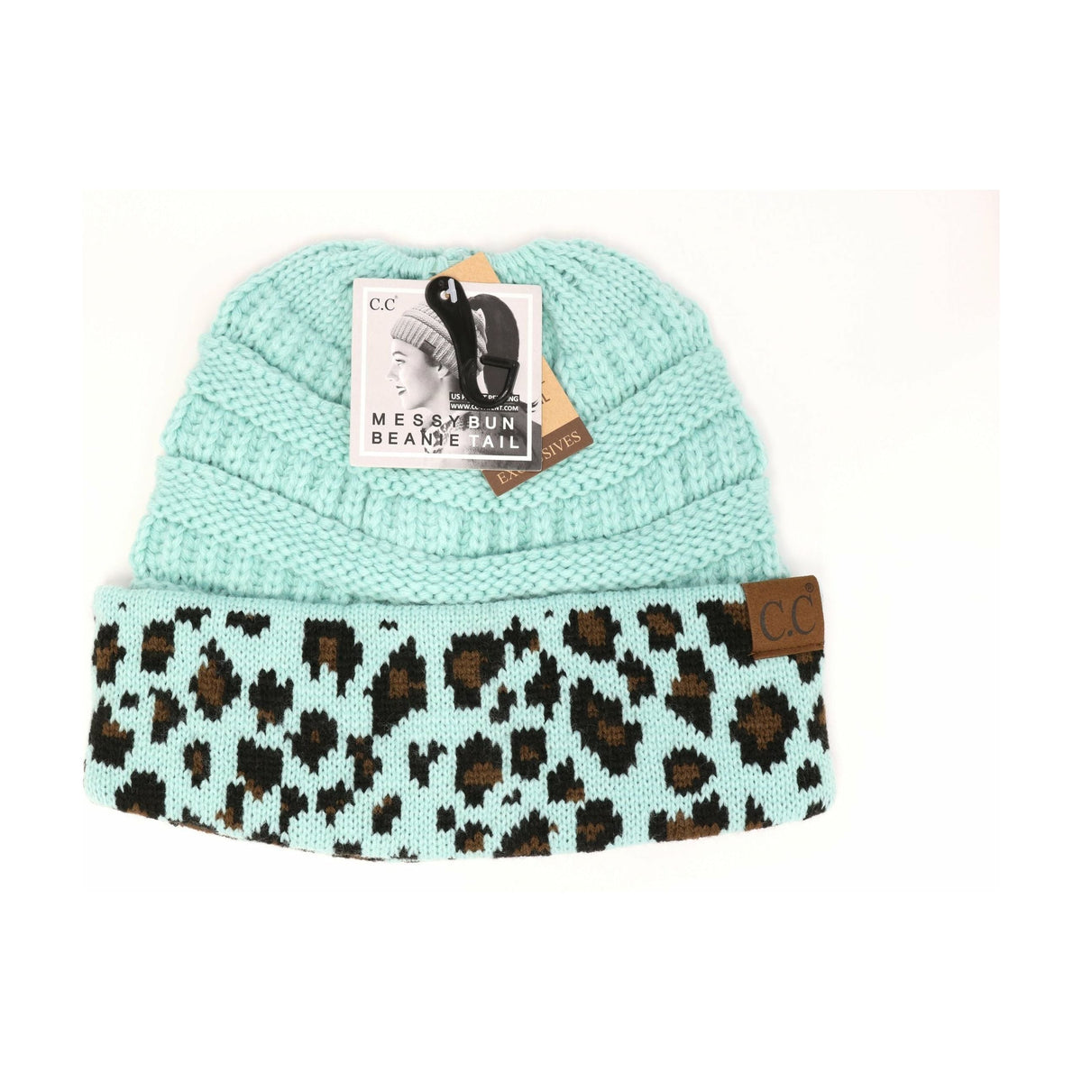 Matching Cuff Leopard Print CC Beanie Tail MB80