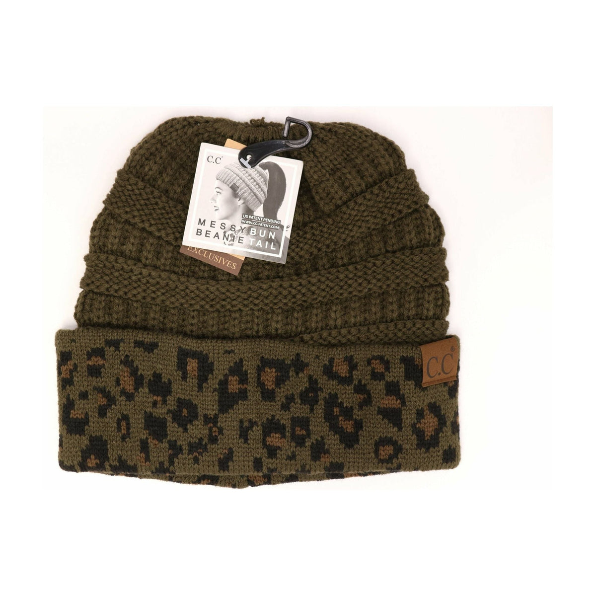 Matching Cuff Leopard Print CC Beanie Tail MB80