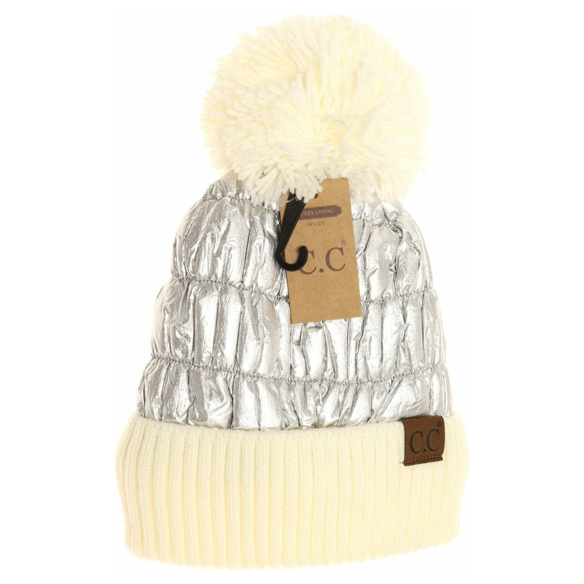 Metallic Knit Pom Beanie HAT3600