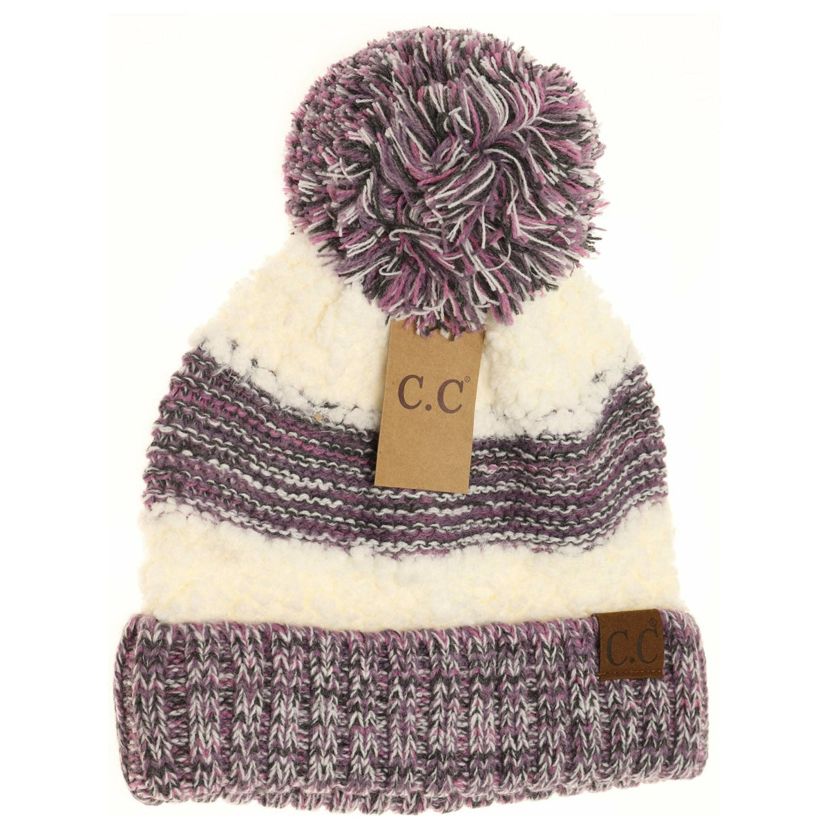 Popcorn Heathered Knit Pom Beanie HAT7391