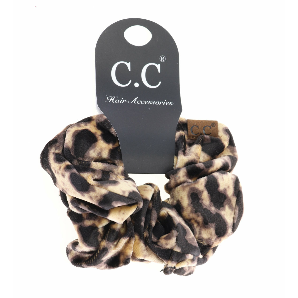 Leopard Print Velvet Ponytail C.C Scrunchie SCR02