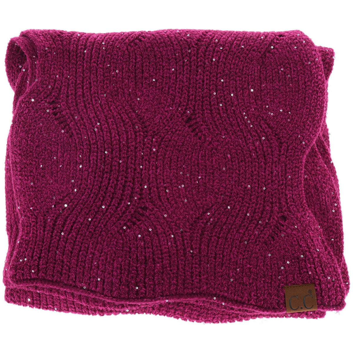 Sequin Brioche Cable Knit C.C Scarf SF2073