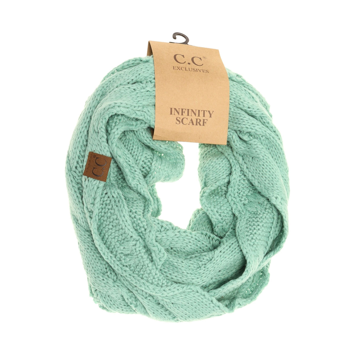 Solid Cable Knit CC Infinity Scarf SF800