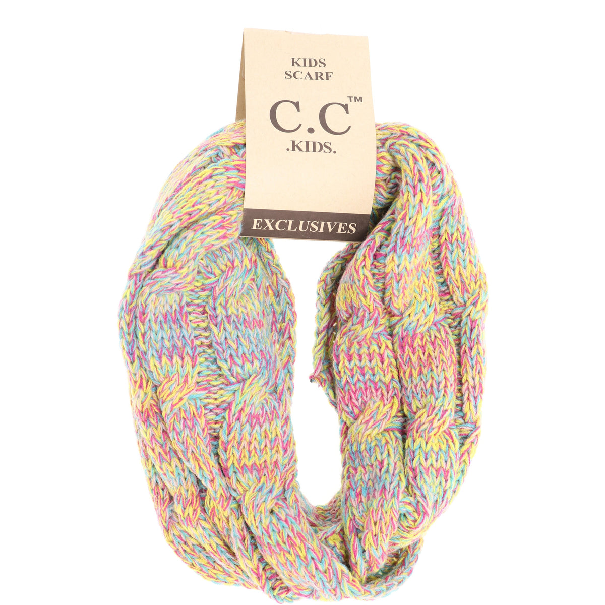 KIDS Multi Tone Cable Knit CC Infinity Scarf SF816KIDS