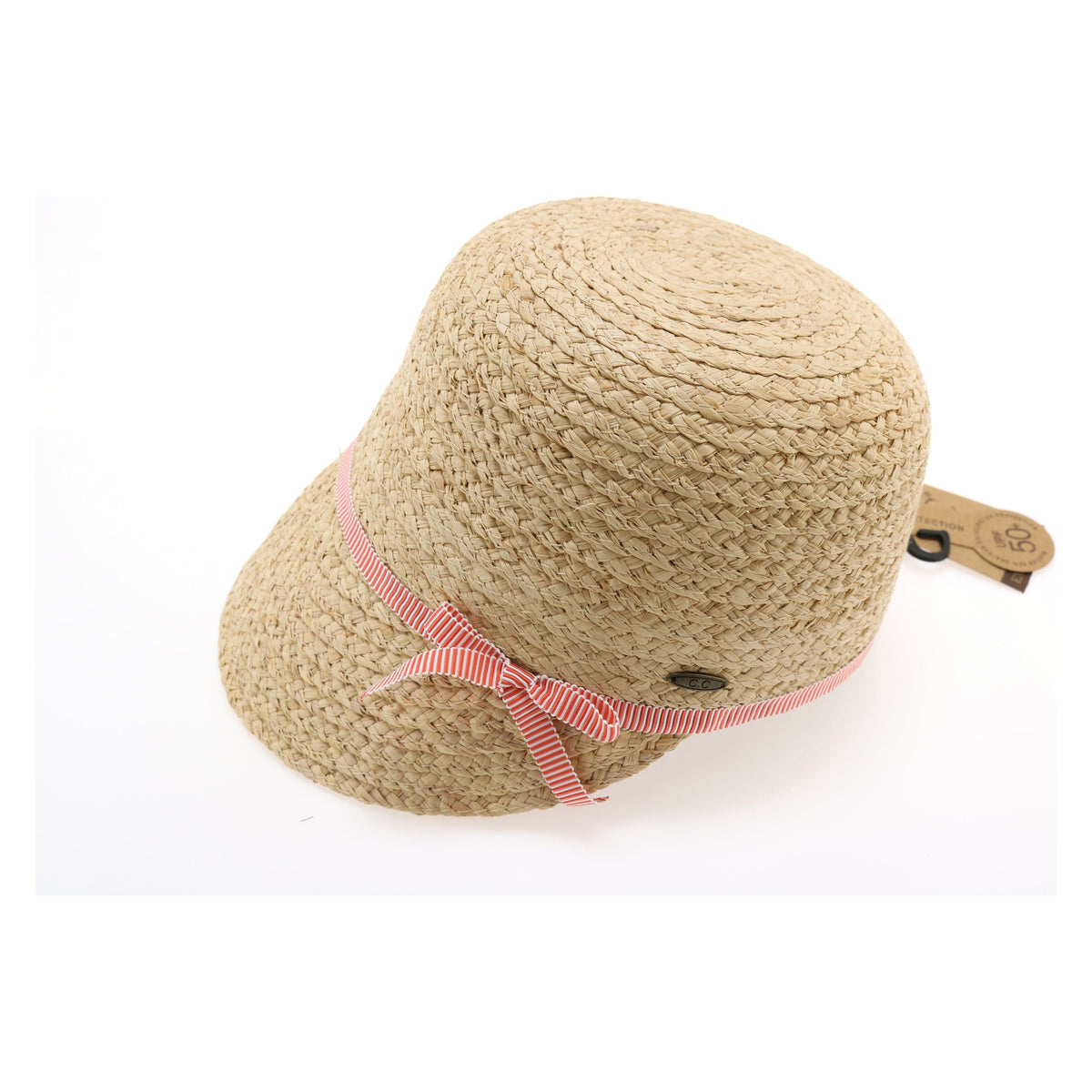 Raffia Riding Cap w/Ribbon Hat ST3008