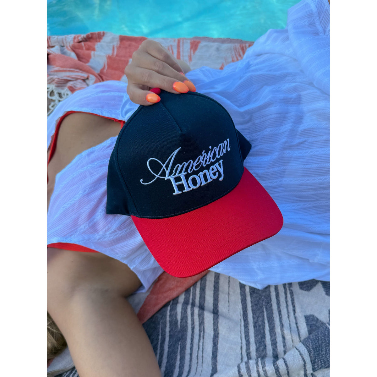 American Honey C.C Puff Embroidered Trucker Hat TCM0019