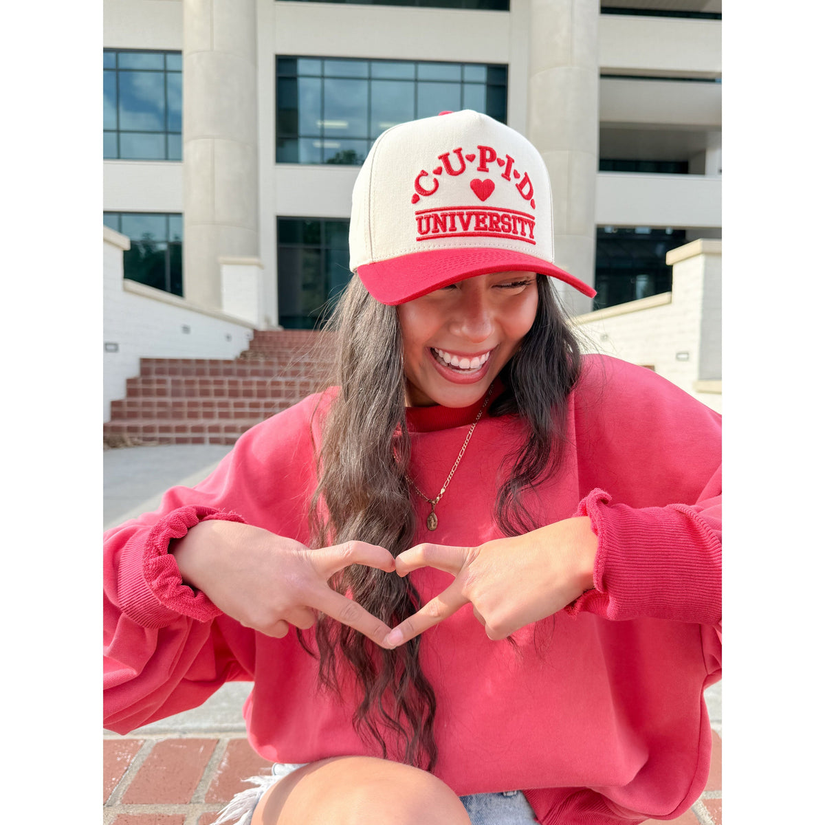 Cupid University C.C Puff Embroidered Trucker Hat TCM0031
