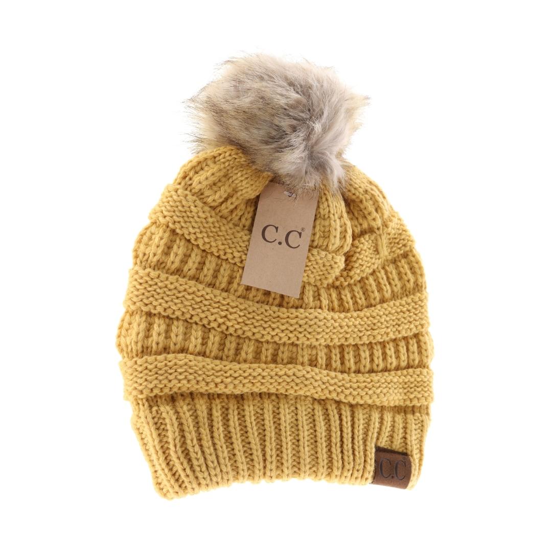 Fur Pom CC Beanie HAT43