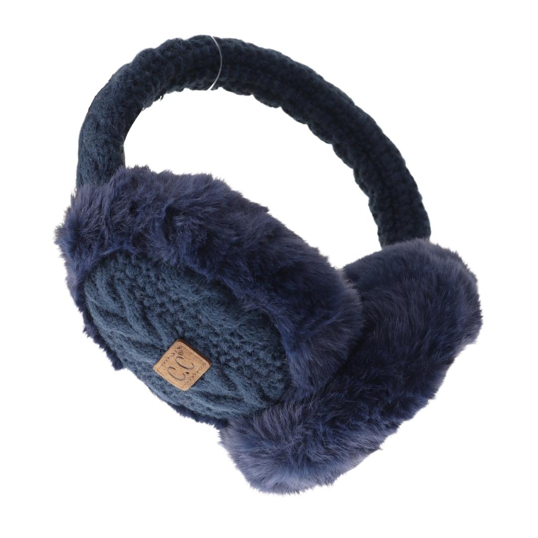 Cable Knit Faux Fur Earmuff EM3661