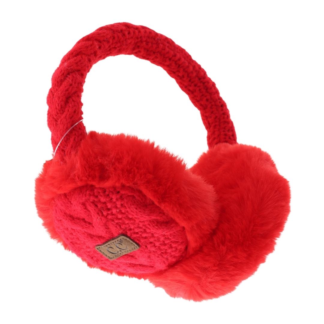 Cable Knit Faux Fur Earmuff EM3661