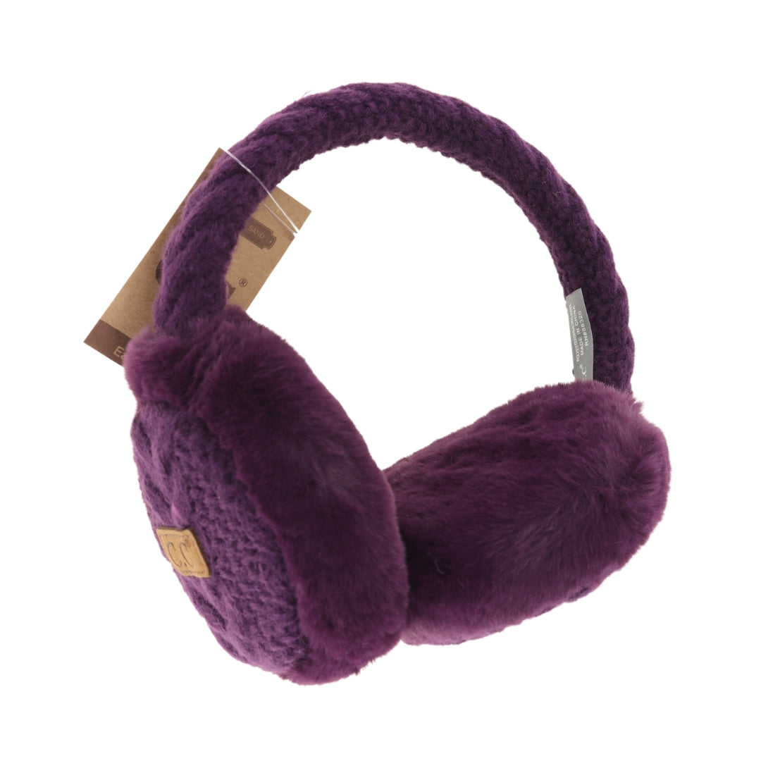 Cable Knit Faux Fur Earmuff EM3661