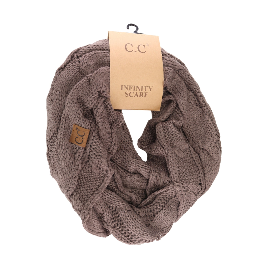 Solid Cable Knit CC Infinity Scarf SF800