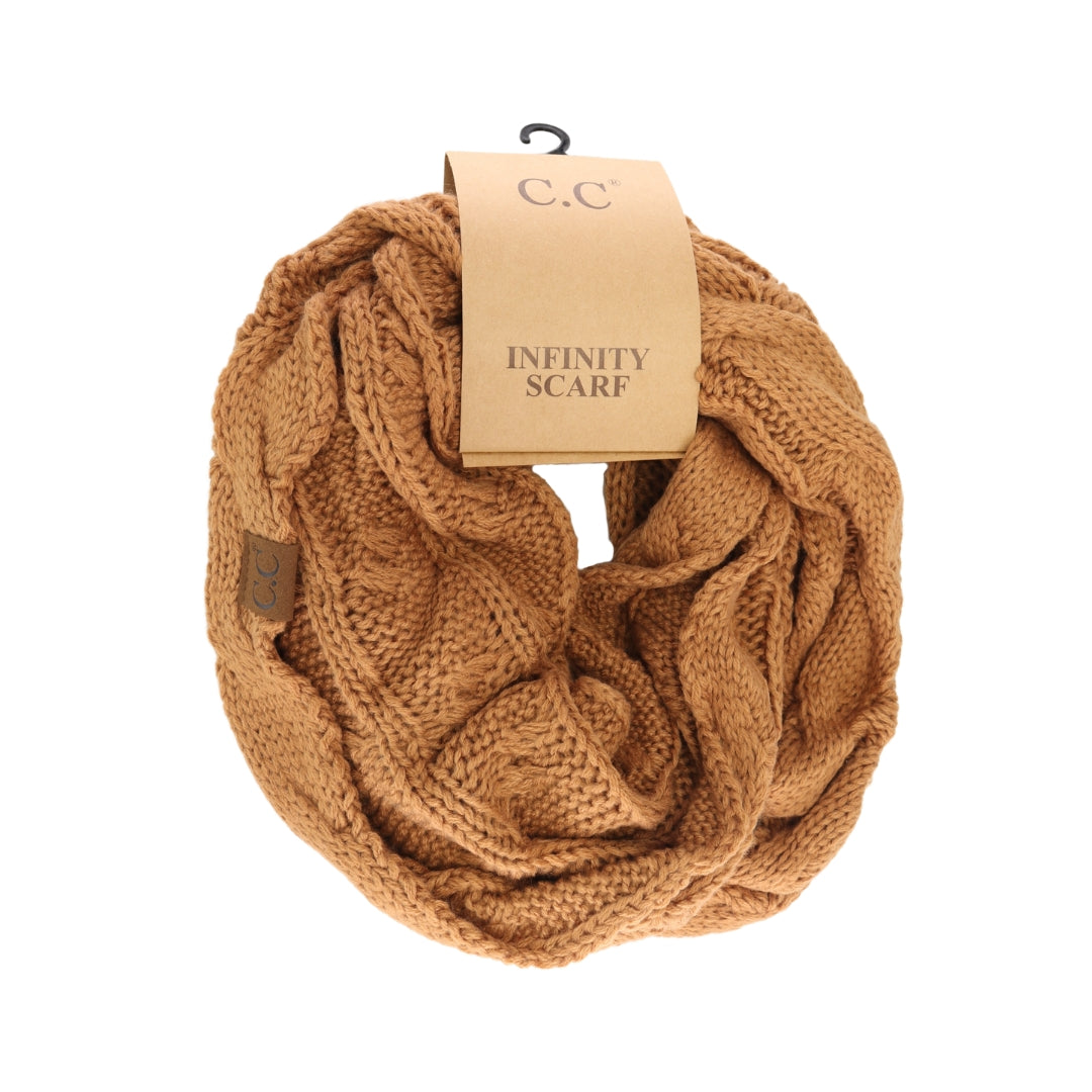 Solid Cable Knit CC Infinity Scarf SF800