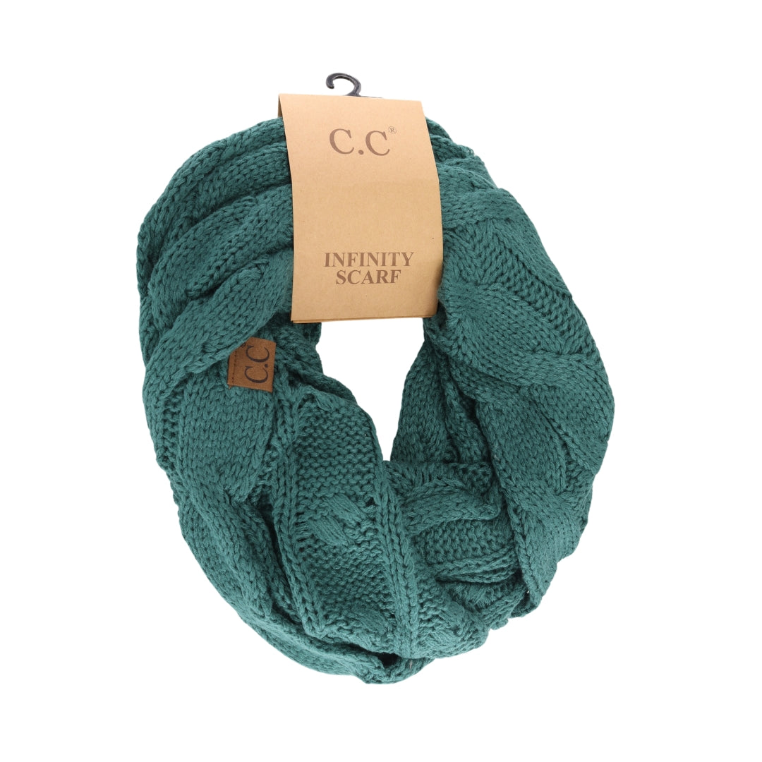 Solid Cable Knit CC Infinity Scarf SF800