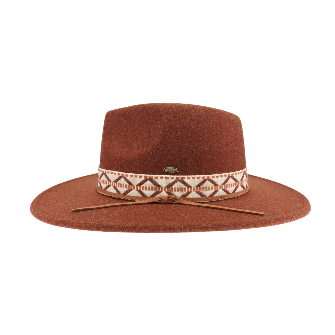 Geometric Band C.C Vegan Felt Hat VFE0005