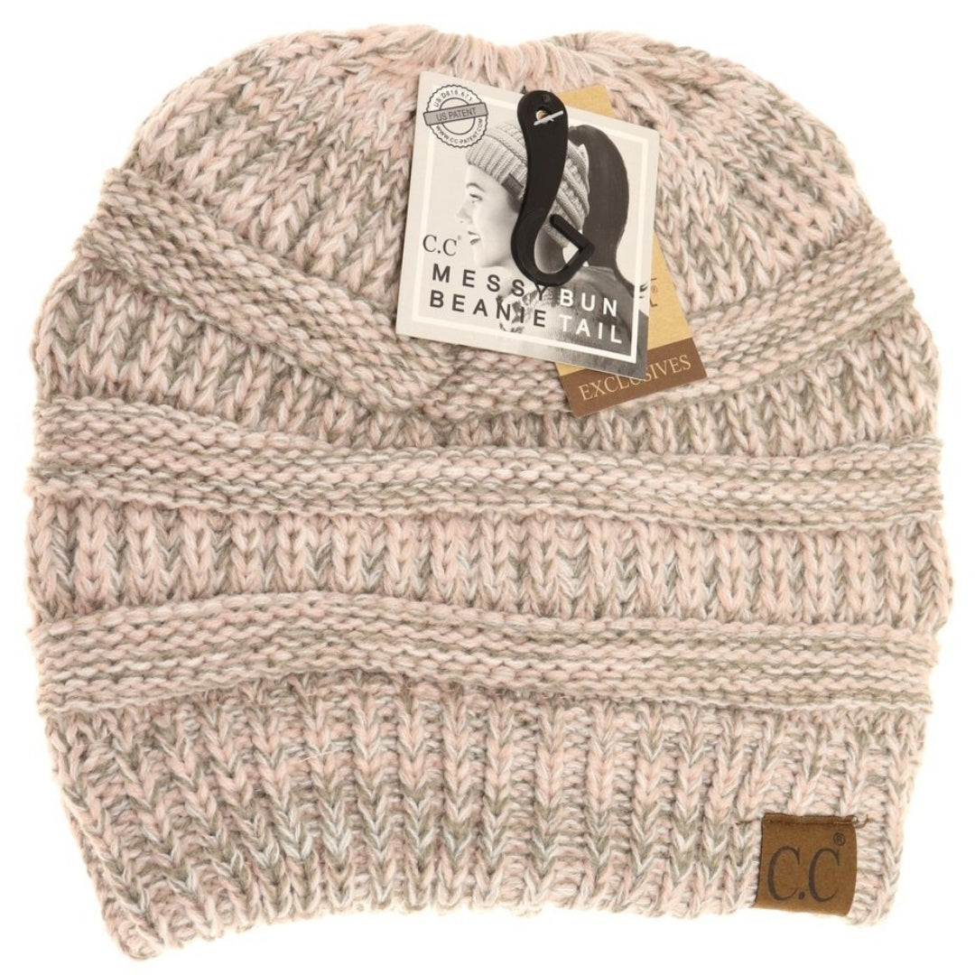 Multi Tone Slouchy CC Beanie Tail MB6242